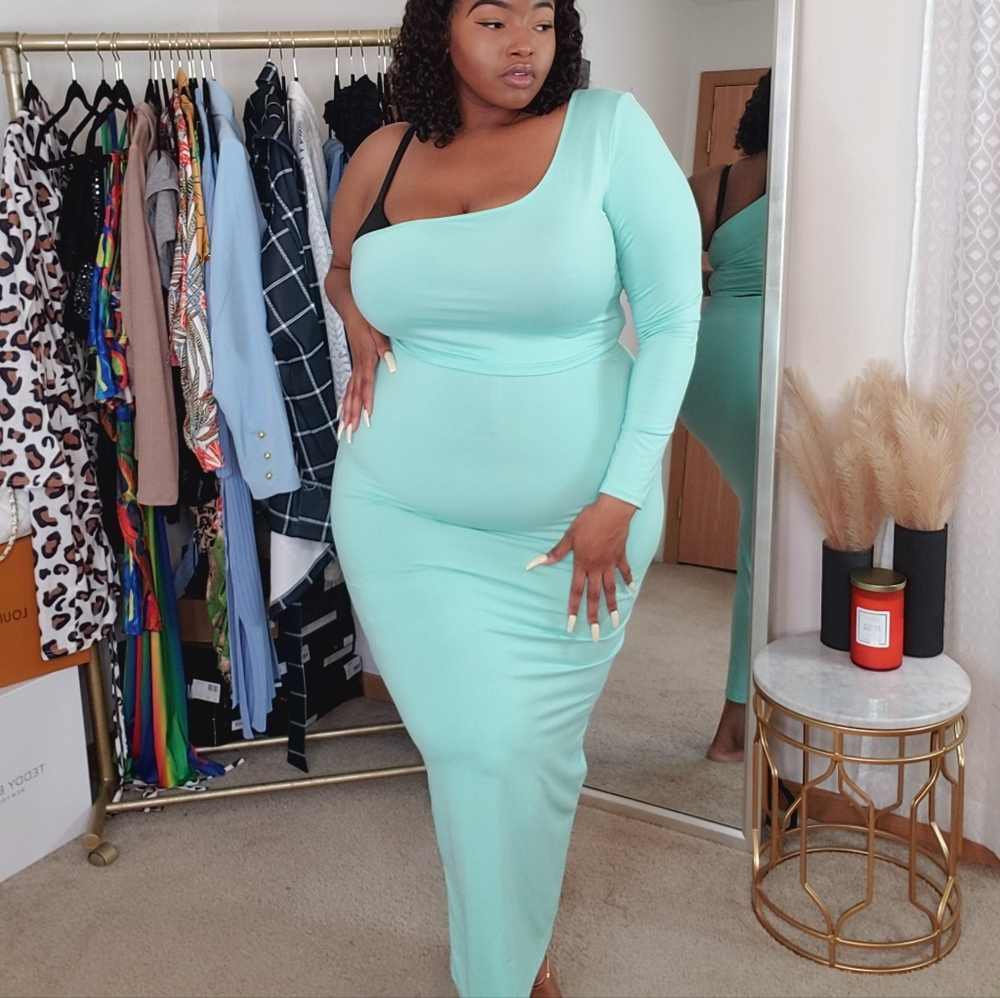 Teal Two Piece Maxi Skirt Set